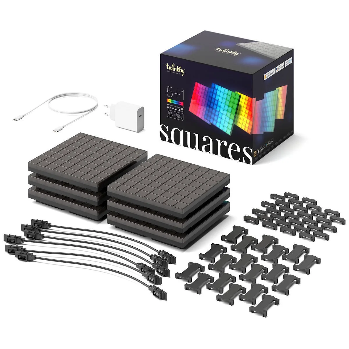 Twinkly Διακοσμητικό Φωτιστικό Squares LED RGB TWQ064STW-07-BEU - Image 1