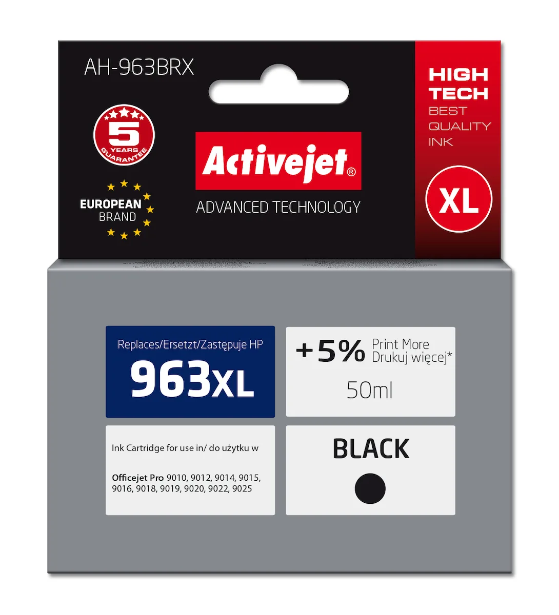 20220915142444_active_jet_symvato_melani_ektypoti_inkjet_hp_963xl_3ja30ae_2100_selidon_50ml_mayro Active Jet Συμβατό Μελάνι Εκτυπωτή InkJet HP 963XL 3JA30AE 2100 Σελίδων 50ml Μαύρο 1τμχ AH-963BRX - Image 1
