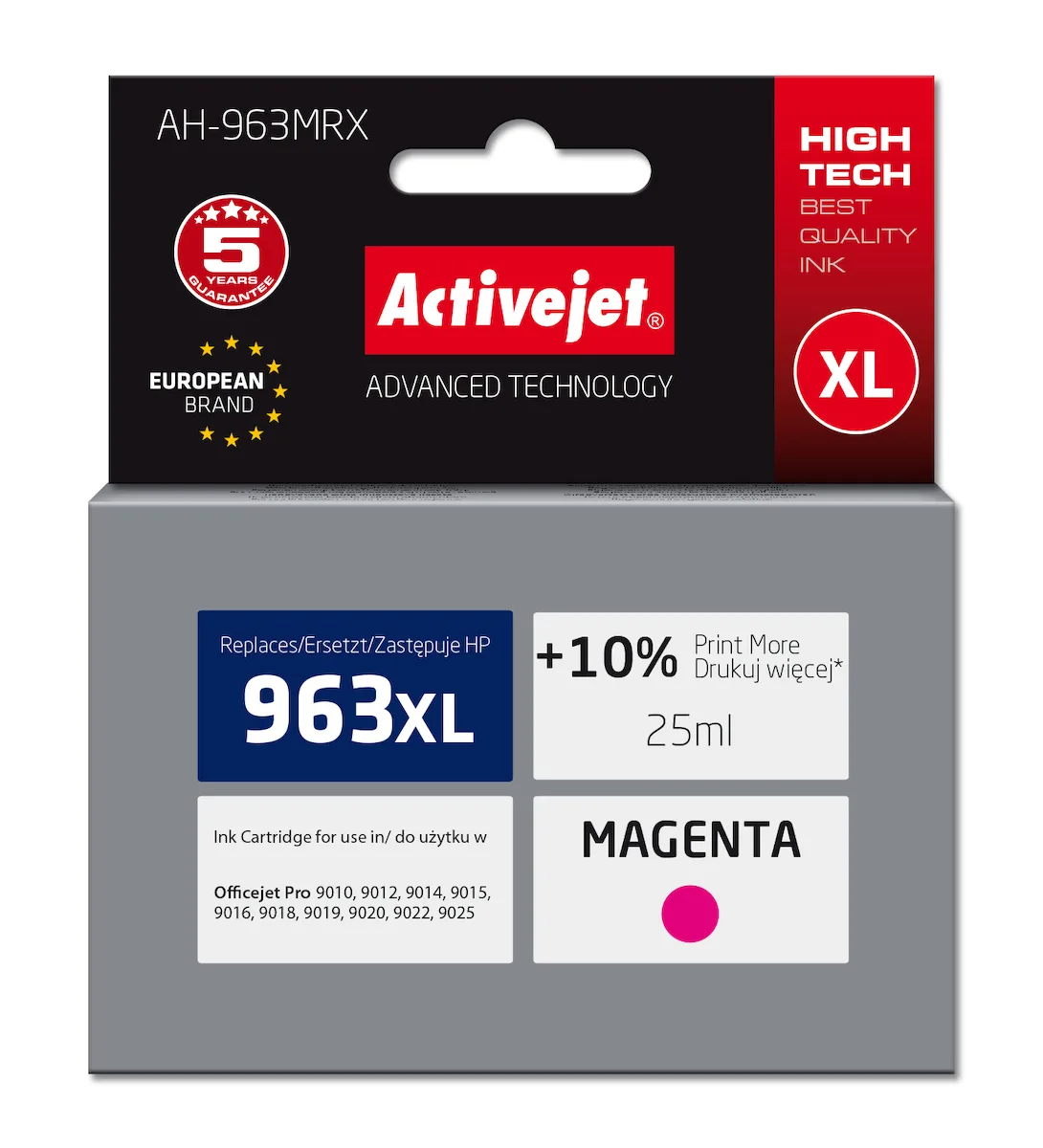 20220915142610_active_jet_symvato_melani_ektypoti_inkjet_hp_963xl_3ja28ae_1760_selidon_25ml_matzenta Active Jet Συμβατό Μελάνι Εκτυπωτή InkJet HP 963XL 3JA28AE 1760 Σελίδων 25ml Ματζέντα 1τμχ AH-963MRX - Image 1