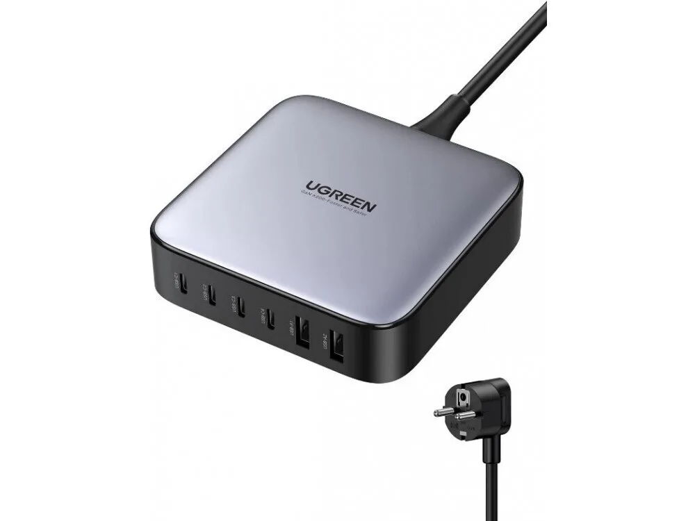 Ugreen Βάση Φόρτισης GaN με 2 Θύρες USB-A και 4 Θύρες USB-C 200W Power Delivery / Quick Charge 2.0 σε Μαύρο χρώμα (Nexode GaN CD271) - Image 1