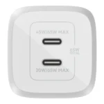 Belkin Φορτιστής Χωρίς Καλώδιο GaN με 2 Θύρες USB-C 65W Power Delivery Λευκός (Boost Charge Pro)