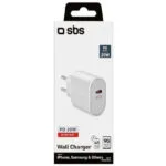 SBS Φορτιστής Χωρίς Καλώδιο με Θύρα USB-C 20W Power Delivery Λευκός (TETR1CPD20)