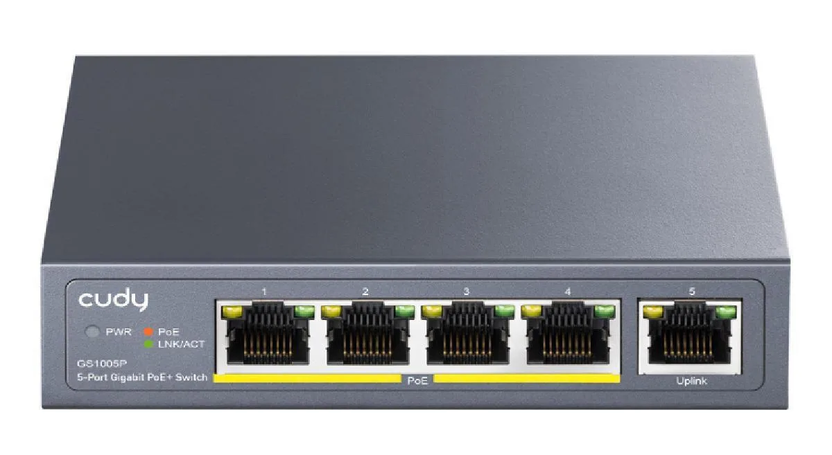 Cudy GS1005P Unmanaged L2 PoE+ Switch με 5 Θύρες Gigabit (1Gbps) Ethernet - Image 1