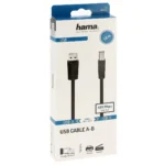 HAMA USB 2.0 Cable USB-A male - USB-B male Μαύρο 1.5m (00200602)