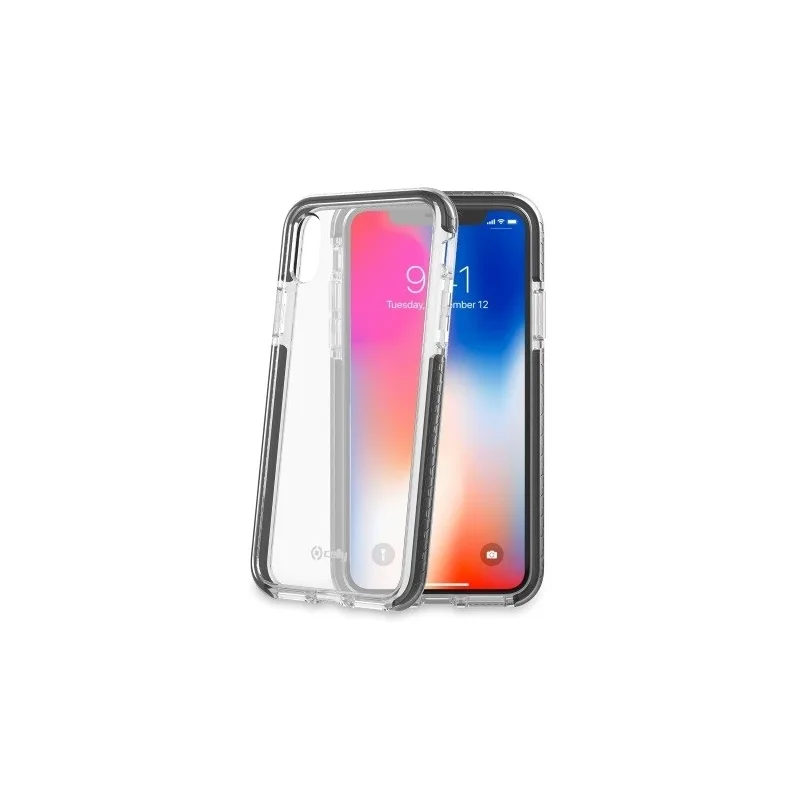 Celly Hexagon 2 Back Cover Σιλικόνης Μαύρο (iPhone X / Xs) HEXAGON900BK - Image 1