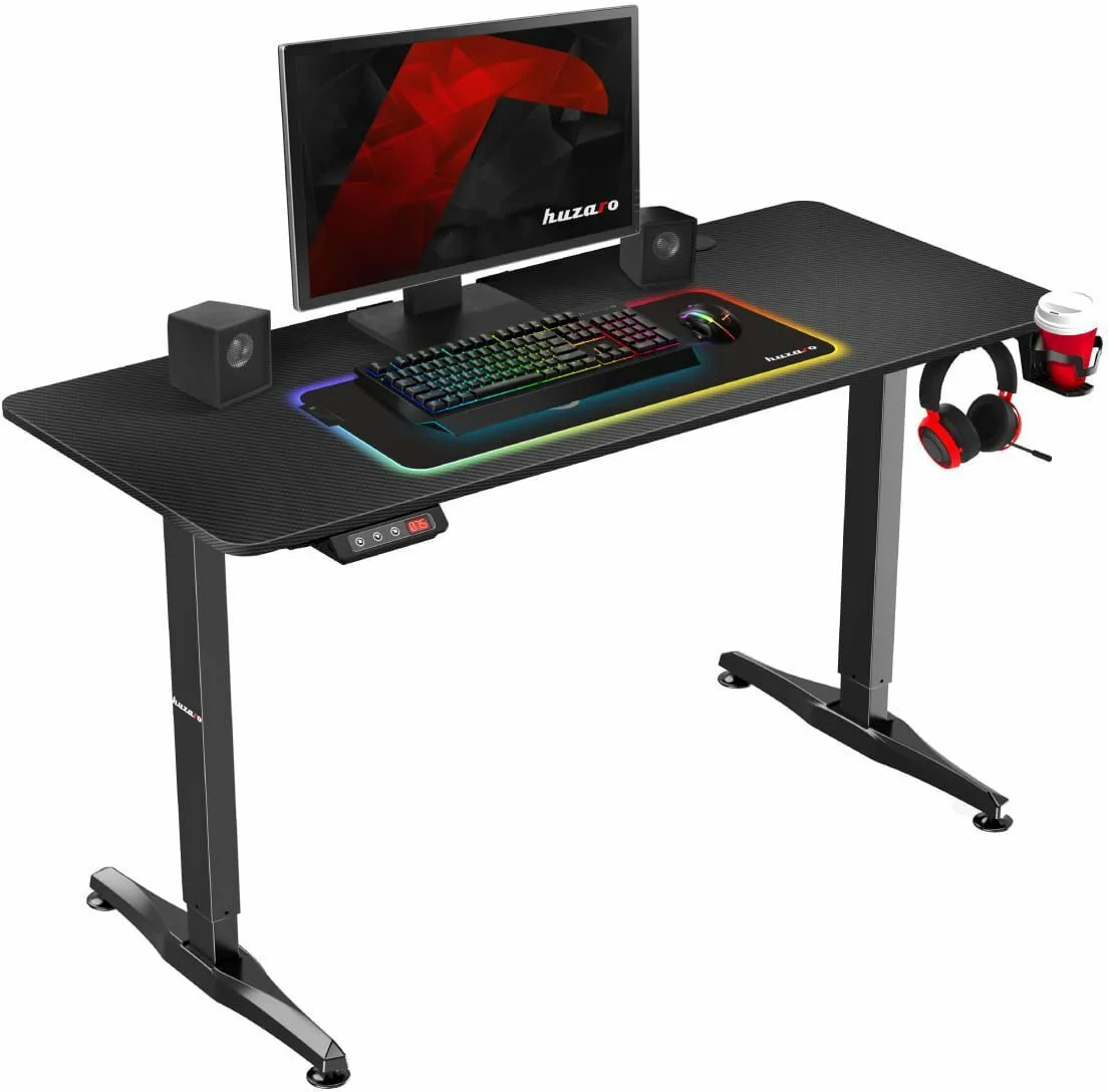 Ηλεκτρικό Γραφείο Gaming Hero 8.5 Ξύλινο Black με Μεταλλικά Πόδια & Ρυθμιζόμενο Ύψος 140x60x74εκ. HZ-HERO-8.5 - Image 1