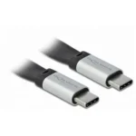 DeLock Flat USB 3.1 Cable USB-C male - USB-C 50W Μαύρο 0.22m (85926)