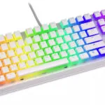 Endorfy Thock TKL Pudding Gaming Μηχανικό Πληκτρολόγιο Tenkeyless με Kailh Red διακόπτες και RGB φωτισμό (Αγγλικό US) Onyx White
