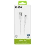 SBS USB 2.0 Cable USB-C male - USB-A male Λευκό 1.5m (CA19462369)