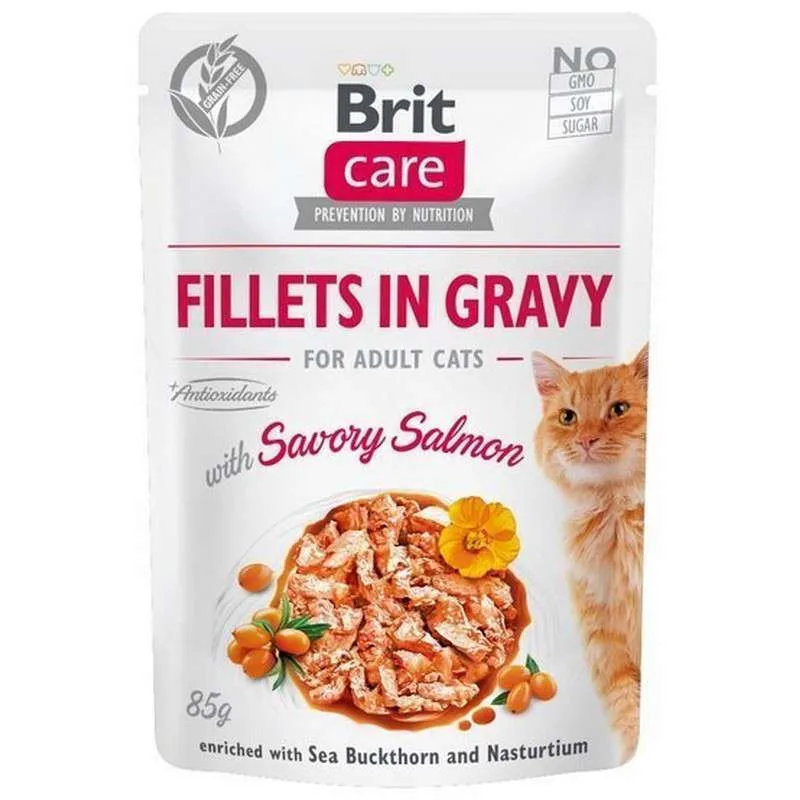 20221115163924_brit_care_fillets_in_gravy_ygri_trofi_gia_enilikes_gates_se_fakelaki_me_solomo_85gr Brit Care Fillets In Gravy Υγρή Τροφή για Ενήλικες Γάτες σε Φακελάκι με Σολομό χωρίς Γλουτένη 85gr - Image 1