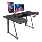 Γωνιακό Γραφείο Gaming Hero 7.7 Ξύλινο Μαύρο με Μεταλλικά Πόδια, LED & USB θύρες 160x100x75εκ.
