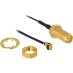 DeLock Καλώδιο Κεραίας WiFi RP-SMA Male - MHF 0.2m Μαύρο (88420)