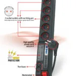 Acar Surge Protector 504W 5m Πολύπριζο Aσφαλείας 5 Θέσεων με Διακόπτη και Καλώδιο 1.5m