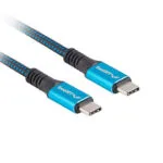 Lanberg Braided USB 2.0 Cable USB-C male - USB-C 100W Μπλε 0.5m (CA-CMCM-45CU-0005-BK)