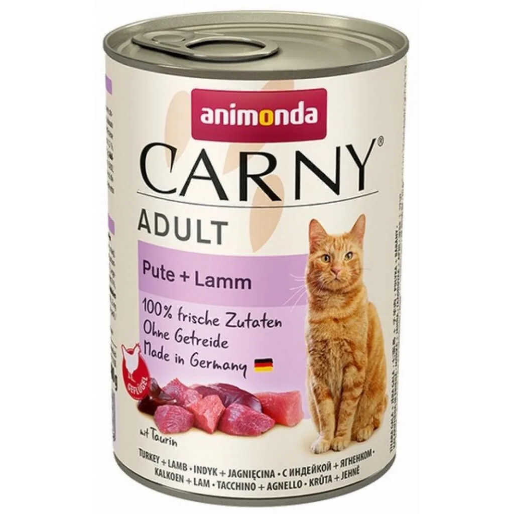 Animonda Carny Adult Υγρή Τροφή για Ενήλικες Γάτες σε Κονσέρβα με Αρνί και Γαλοπούλα χωρίς Γλουτένη 400gr DLZANMKMK0222 - Image 1