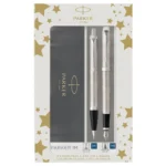Parker IM Duo Essential Σετ Στυλό Rollerball Fine με Πένα Fine από Ατσάλι Ασημί σε Θήκη 1159.9022.08