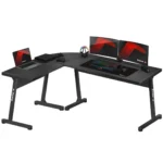 Γωνιακό Γραφείο Gaming Hero 6.0 Ξύλινο Black με Μεταλλικά Πόδια 147x112x74εκ. HZ-Hero 6.0