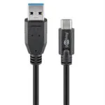 Goobay USB 3.0 Cable USB-C male - USB-A 15W Μαύρο 0.5m (67999)