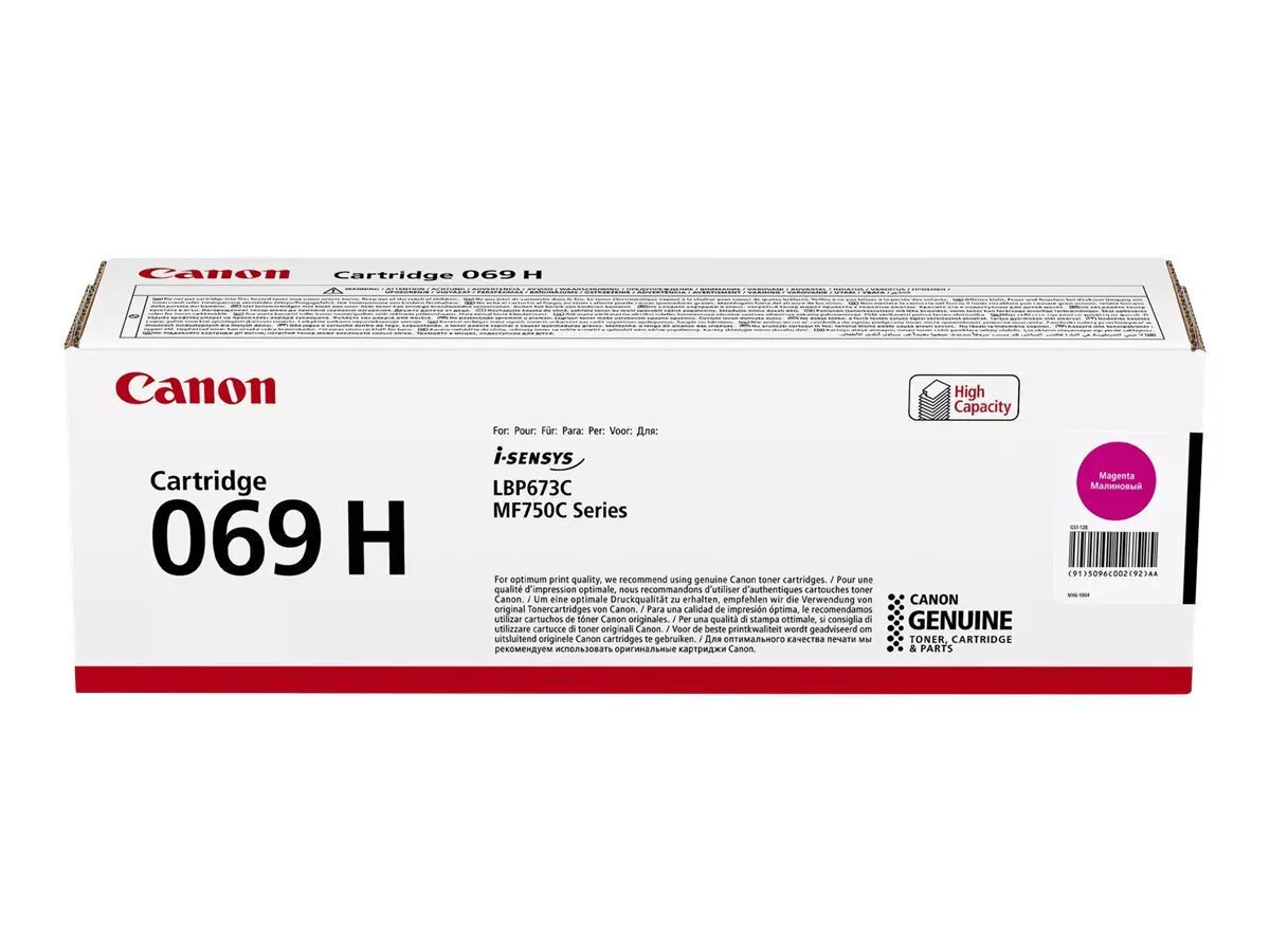 Canon 069H Γνήσιο Toner Laser Εκτυπωτή Ματζέντα High Yield 5500 Σελίδων (5096C002) - Image 1