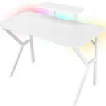 Γραφείο Gaming Ξύλινο Λευκό με Μεταλλικά Πόδια, LED & USB θύρες 120x60x75εκ. NDS-1802