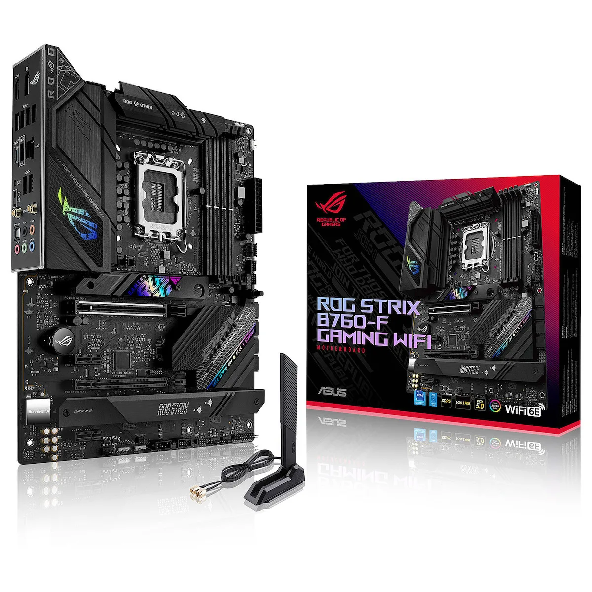 Asus Rog Strix B760-F Gaming WIFI Motherboard ATX με Intel 1700 Socket 90MB1CT0-M0EAY0 - Image 1