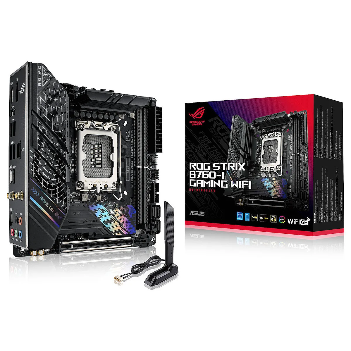 Asus ROG STRIX B760-I GAMING WIFI Motherboard Mini ITX με Intel 1700 Socket 90MB1D90-M0EAY0 - Image 1