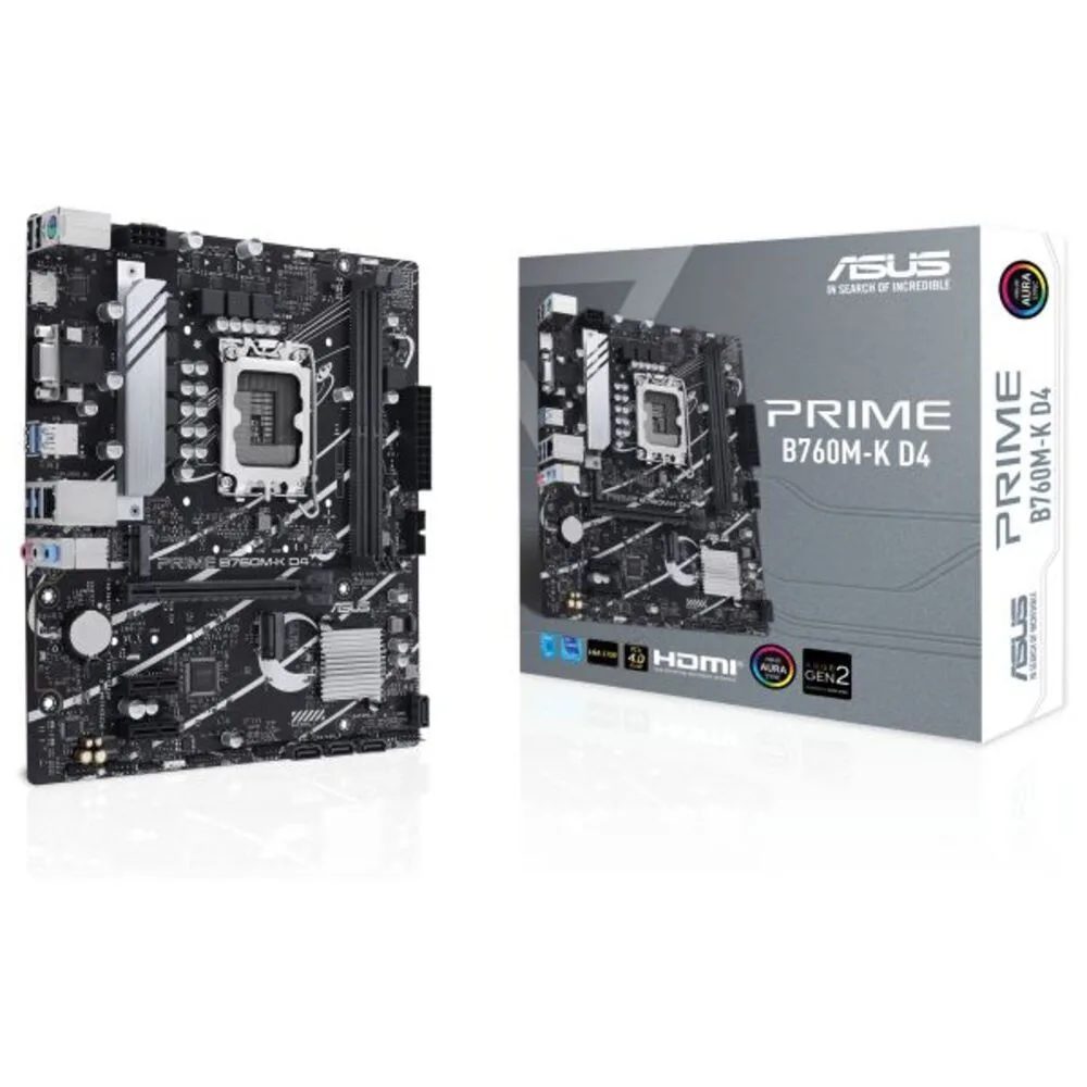 Asus PRIME B760M-K D4 Motherboard Micro ATX με Intel 1700 Socket 90MB1DS0-M0EAY0 - Image 1