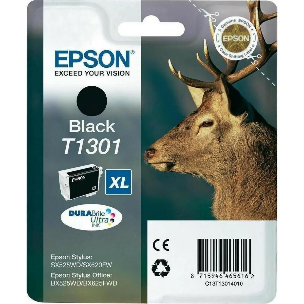 Epson T1301XL Γνήσιο Μελάνι Εκτυπωτή InkJet Μαύρο (C13T13014012 C13T13014010) - Image 1
