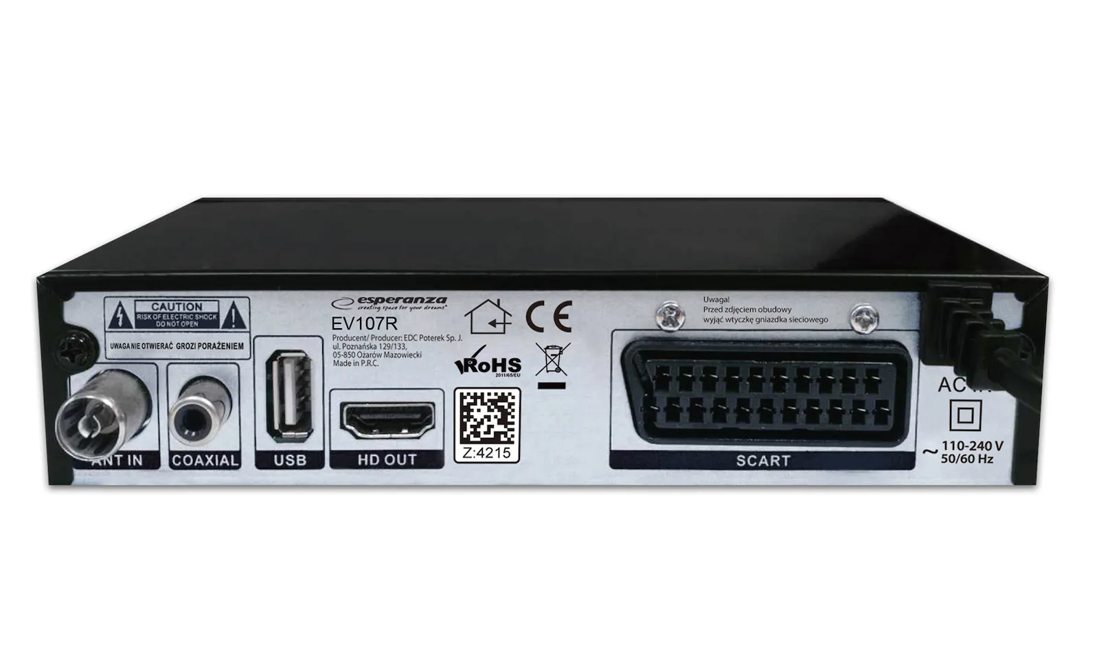 20230112101024_0e91a1fd Esperanza DVB-T2 H.265/HEVC EV107R Ψηφιακός Δέκτης Mpeg-4 SD (480p) Σύνδεσεις SCART / HDMI / USB - Image 1