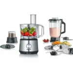Severin KM 3892 Πολυμίξερ 1200W με Κάδο 1.5lt και Κανάτα Μπλέντερ Ασημί