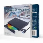 Gembird Εξωτερικός Οδηγός Εγγραφής/Ανάγνωσης DVD/CD για Laptop Μαύρο DVD-USB-03
