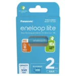 Panasonic Eneloop Lite Επαναφορτιζόμενες Μπαταρίες AAA Ni-MH 550mAh 1.2V 2τμχ
