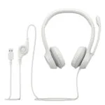 Logitech H390 On Ear Multimedia Ακουστικά με μικροφωνο και σύνδεση USB-A σε Λευκό χρώμα