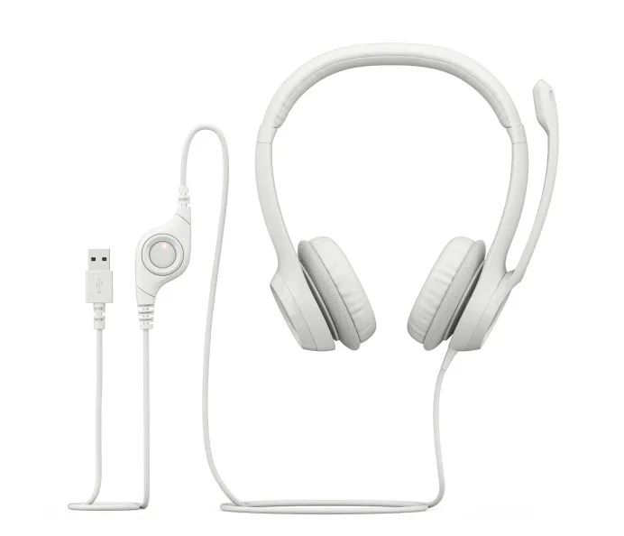 Logitech H390 On Ear Multimedia Ακουστικά με μικροφωνο και σύνδεση USB-A σε Λευκό χρώμα - Image 1