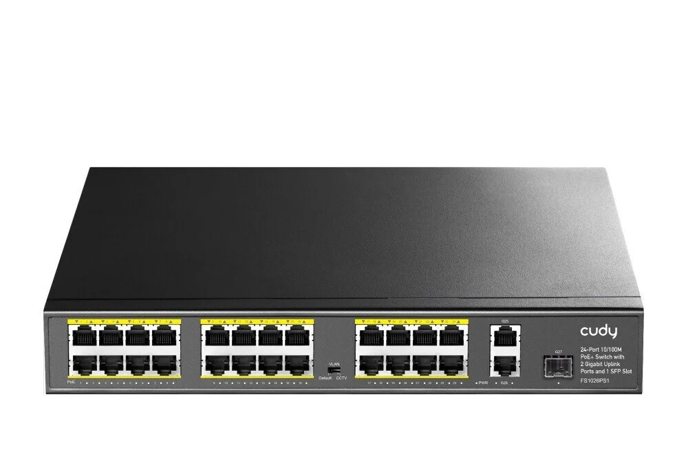 Cudy FS1026PS1 Unmanaged L2 PoE+ Switch με 24 Θύρες Ethernet και 1 SFP Θύρα - Image 1