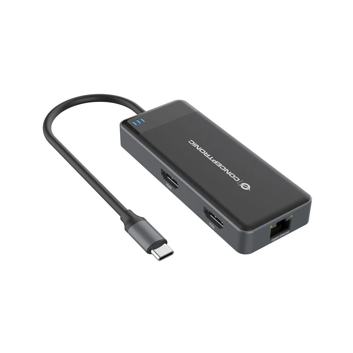 Conceptronic USB-C Docking Station με HDMI 4K PD Ethernet και συνδεση 2 Οθονών Μαύρο (DONN14G) - Image 1