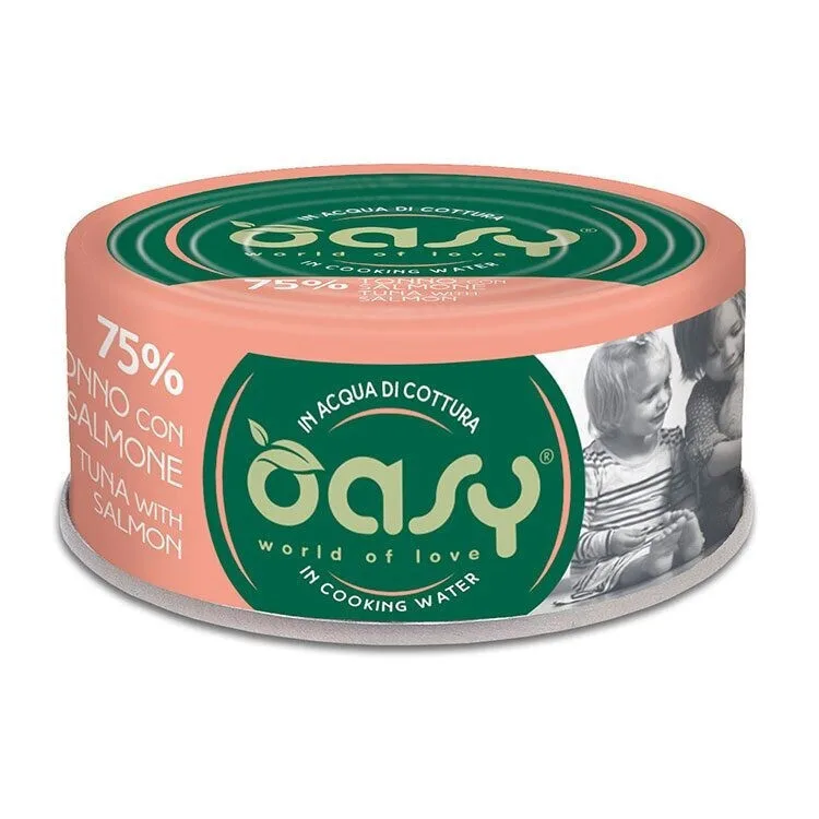 Oasy World Of Love Adult Υγρή Τροφή για Ενήλικες Γάτες σε Κονσέρβα με Σολομό και Τόνο 70gr - Image 1