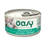 Oasy World of Love Υγρή Τροφή για Ενήλικες Γάτες σε Κονσέρβα με Κουνέλι χωρίς Σιτηρά 85gr