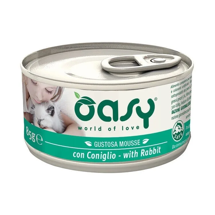 Oasy World of Love Υγρή Τροφή για Ενήλικες Γάτες σε Κονσέρβα με Κουνέλι χωρίς Σιτηρά 85gr - Image 1