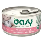 Oasy World of Love Υγρή Τροφή για Ενήλικες Γάτες σε Κονσέρβα με Σολομό χωρίς Σιτηρά 85gr