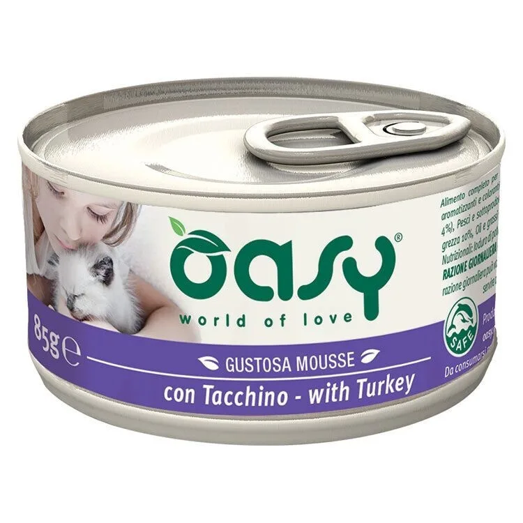 Oasy World of Love Υγρή Τροφή για Ενήλικες Γάτες σε Κονσέρβα με Γαλοπούλα χωρίς Σιτηρά 85gr - Image 1