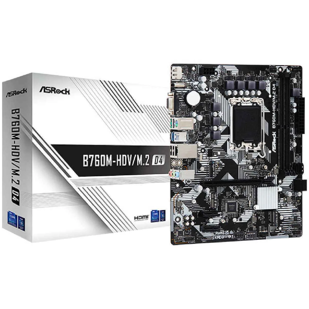 ASRock B760M-HDV/M.2 D4 Motherboard Micro ATX με Intel 1700 Socket 90-MXBL40-A0UAYZ - Image 1