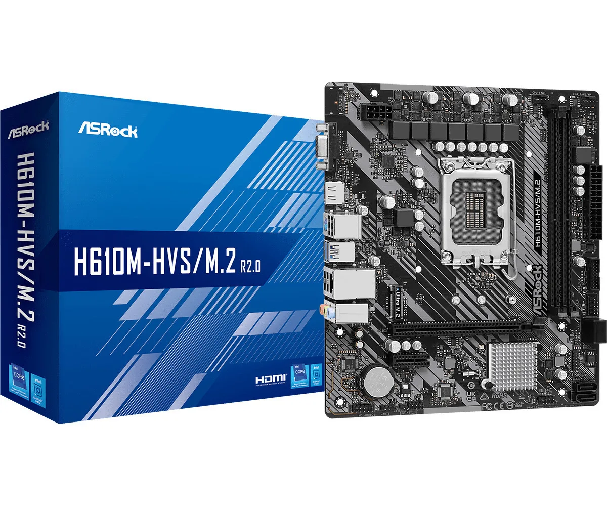 ASRock H610M-HVS/M.2 R2.0 Motherboard Micro ATX με Intel 1700 Socket 90-MXBJJ0-A0UAYZ - Image 1
