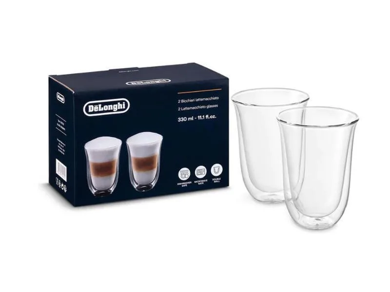 20230206131221_delonghi_set_potiria_kafe_freddo_apo_gyali_330ml_dlsc312_2tmch De'Longhi Σετ Ποτήρια Καφέ/Freddo από Γυαλί 330ml DLSC312 2τμχ - Image 1