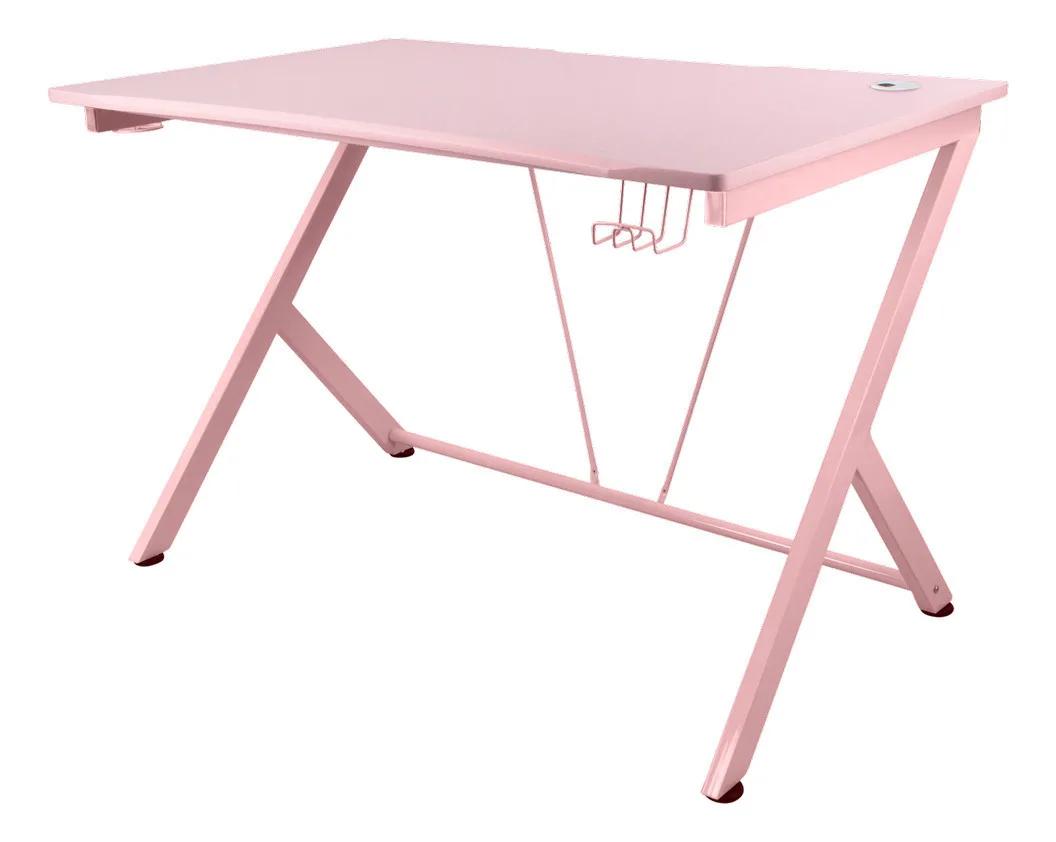 Γραφείο Gaming Ξύλινο Ροζ με Μεταλλικά Πόδια 116x75x75εκ. GAM-055-P - Image 1