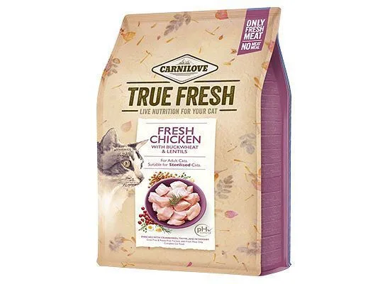 Carnilove True Fresh Ξηρά Τροφή χωρίς Σιτηρά για Ενήλικες Στειρωμένες Γάτες με Ευαίσθητο Ουροποιητικό με Κοτόπουλο 1.8kg - Image 1