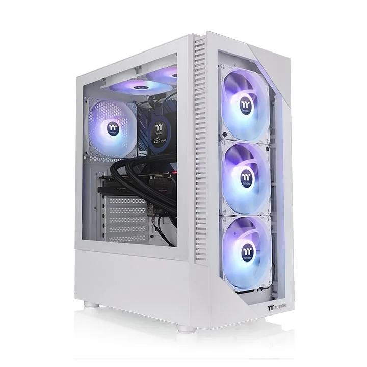 Thermaltake View 200 TG Gaming Midi Tower Κουτί Υπολογιστή με Πλαϊνό Παράθυρο και RGB Φωτισμό Snow - Image 1