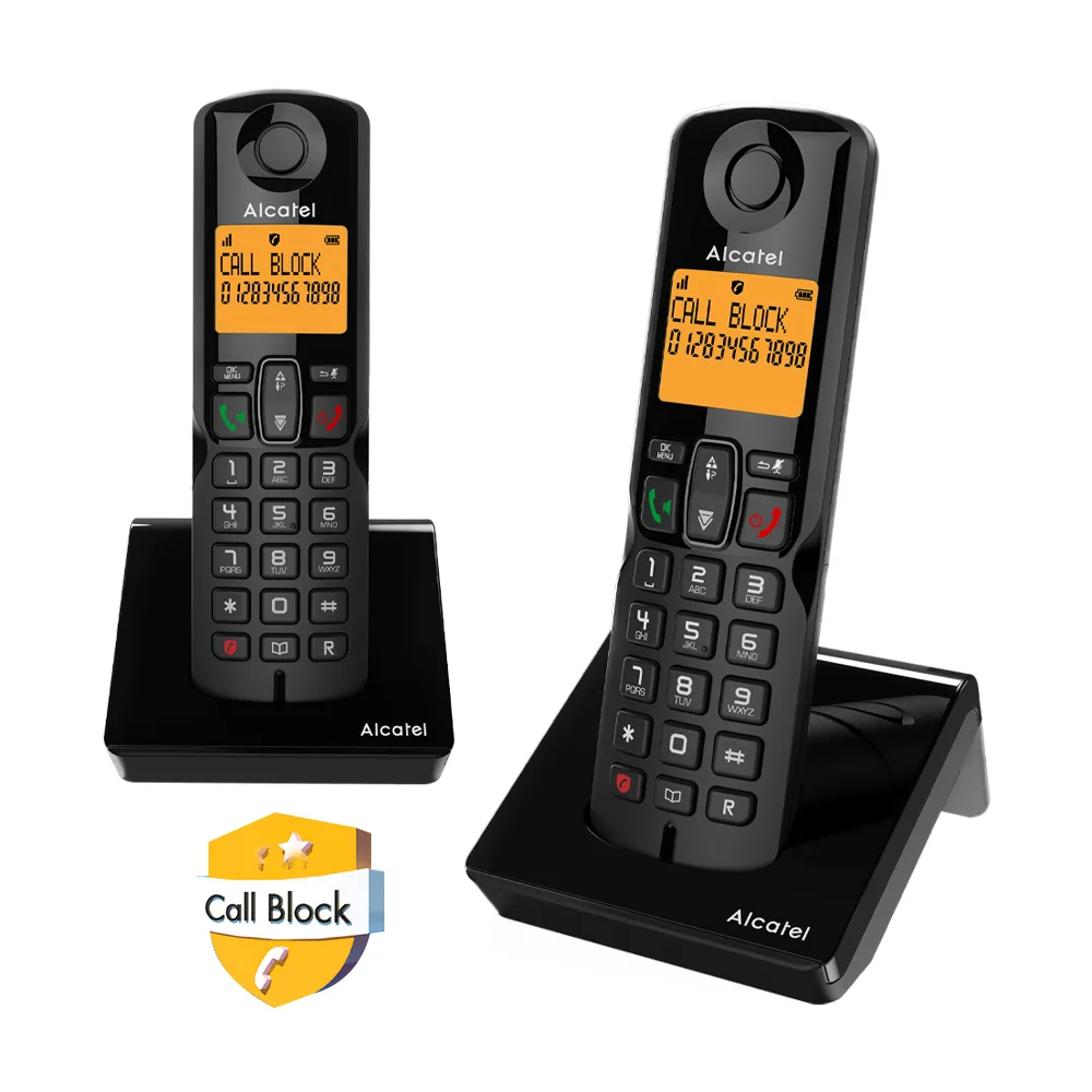 Alcatel S280 Ασύρματο Τηλέφωνο Duo με Ελληνικό Μενού Μαύρο - Image 1
