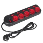 Maclean Energy Πολύπριζο Aσφαλείας 5 Θέσεων με USB-A, Διακόπτη και Καλώδιο 1.5m MCE204