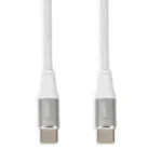 iBox Braided USB 2.0 Cable USB-C male - USB-C 60W Λευκό 1m IKUTC1W